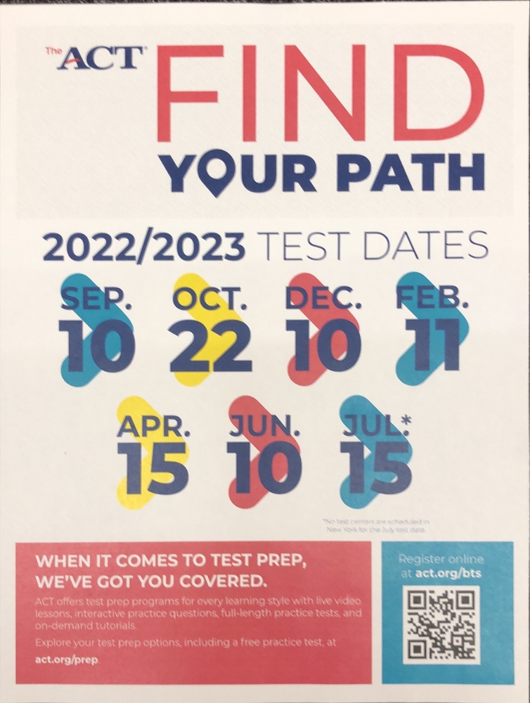 ACT test dates for 22 23