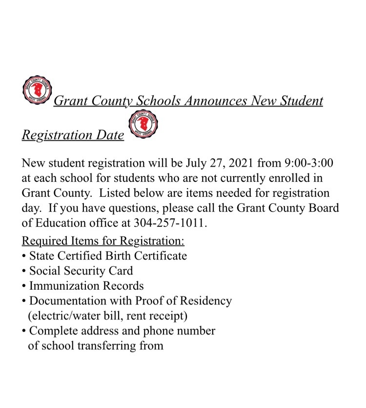 New student registration dates 